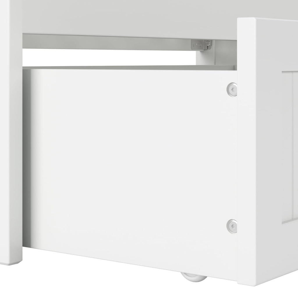 AFI, Nantucket Twin Size Wood Daybed Frame with 2 Storage Drawers, White
