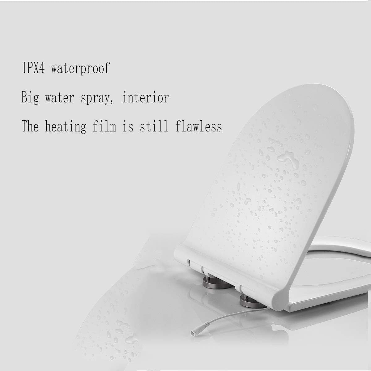 Toilet lid-Slim Zero-Non Electric Bidet Seat for Toilet, Dual Nozzle, Nightlight, White (Size : U Type) (U Type)