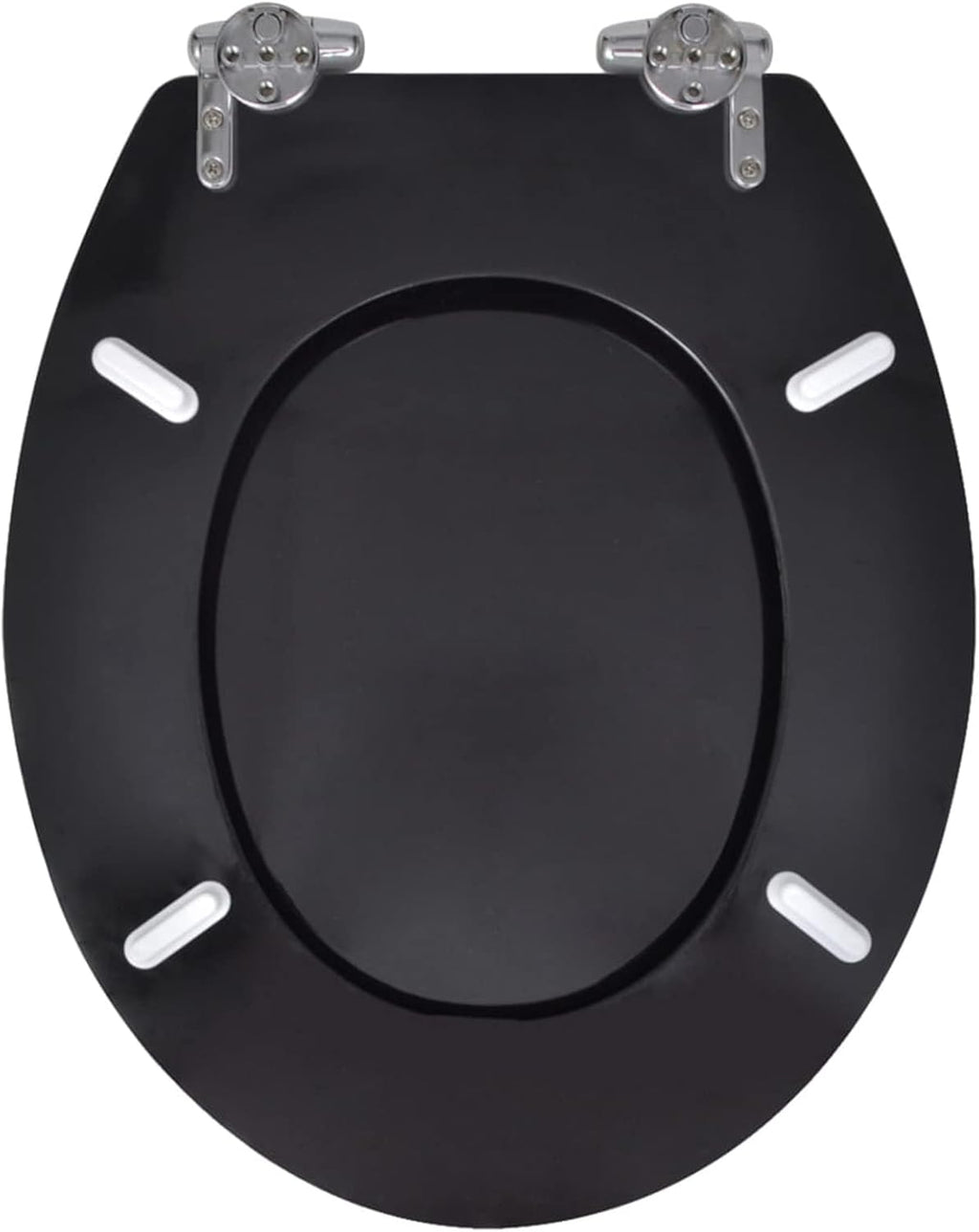 Toilet Seats with Soft Close Lids 2 pcs MDF Black Toilet & Bidet Seats