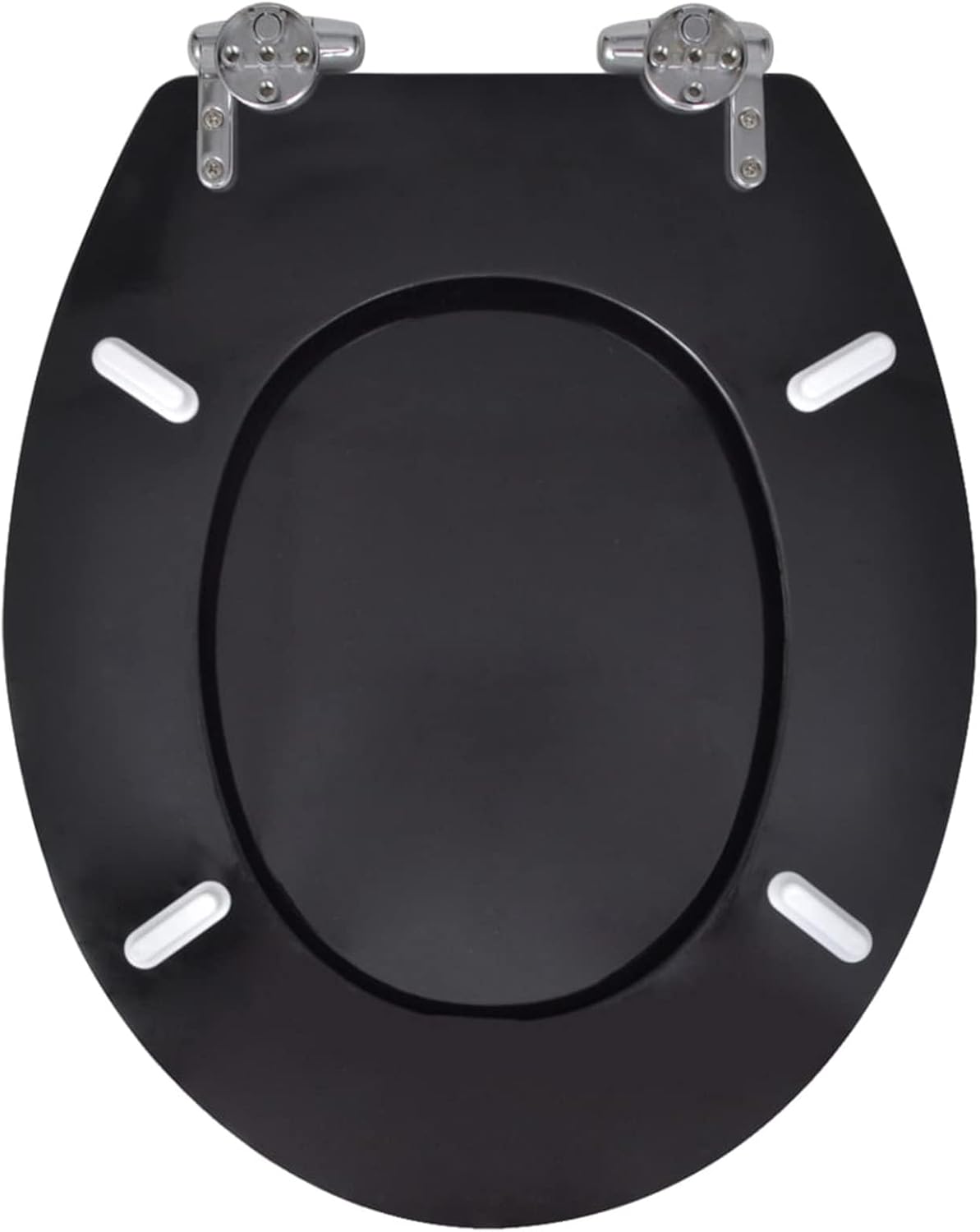 Toilet Seats with Soft Close Lids 2 pcs MDF Black Toilet & Bidet Seats