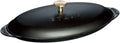 Staub Cast Iron 14.5-inch x 8-inch Covered Fish Pan - Matte Black