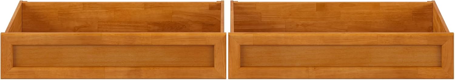 AFI, Mid-Century Modern Under Bed Storage Drawers, Twin/Full, Light Toffee