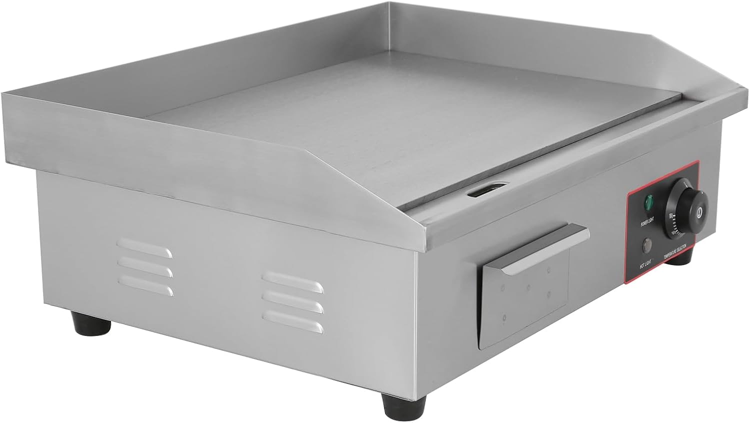 Topteng 22' Commercial Electric Griddle, Commercial Griddle Electric Flat Top Griddle Stainless Steel Countertop Griddle Grill 3000W with Drip Hole, 50-300℃ Griddle for Home Restaurants