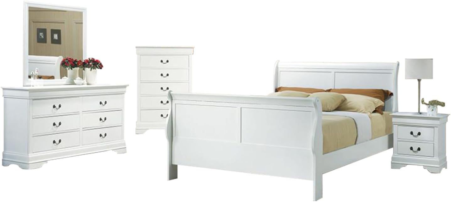 Coaster Louis Philippe Full Bed 5-Piece Set, White