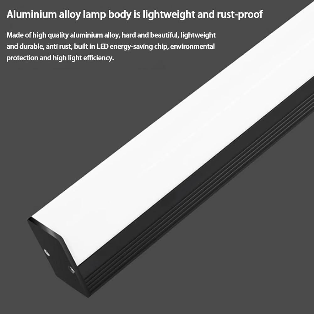 LED Mirror Wall Lamp - Waterproof Black & Silver Rectangular Sconce - Minimalist Modern Indoor Lighting for Bedroom, Living Room, Vanity (70cm, Silver White Light)