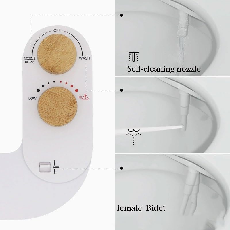 Manual Non-electric Bidet With Knob Hot Cold Water Nozzle Adult Buttocks Washing Bidet