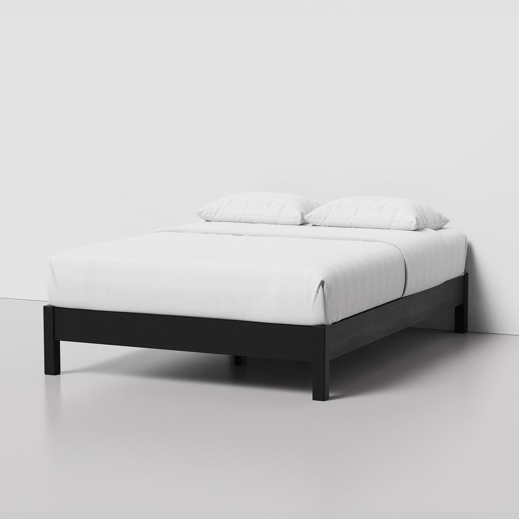 LIFEMENT Full Bed Frame Signature Wood Platform, Noise Free, Under Bed Storage, No Box Spring Needed, Easy Assembly, Black