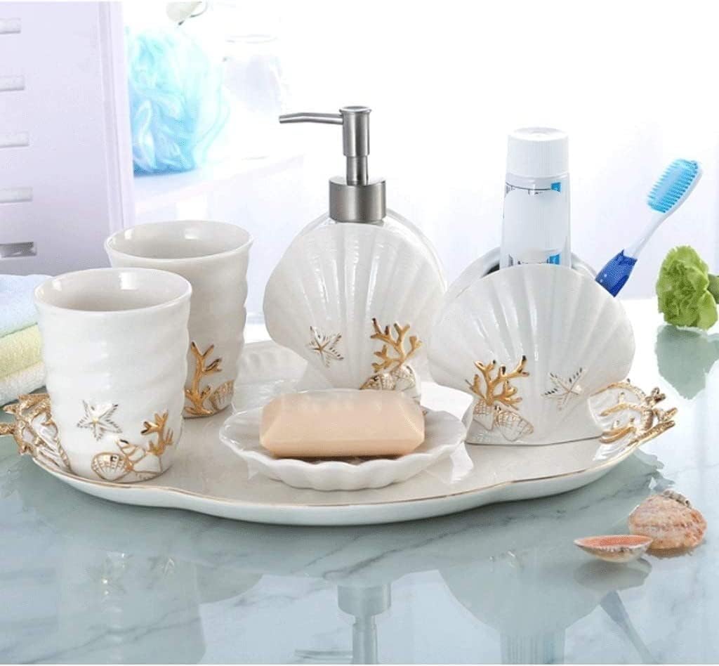 Bathroom Accessories Sets Bathroom Accessory Sets Complete Bathroom Set Vanity Countertop Accessory Set，Lotion Dispenser Soap Dispenser Set (Color : A)