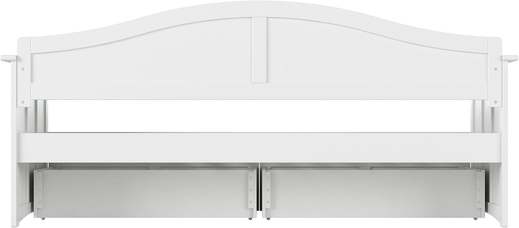AFI, Nantucket Twin Size Wood Daybed Frame with 2 Storage Drawers, White