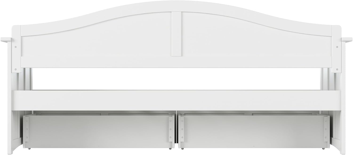 AFI, Nantucket Twin Size Wood Daybed Frame with 2 Storage Drawers, White