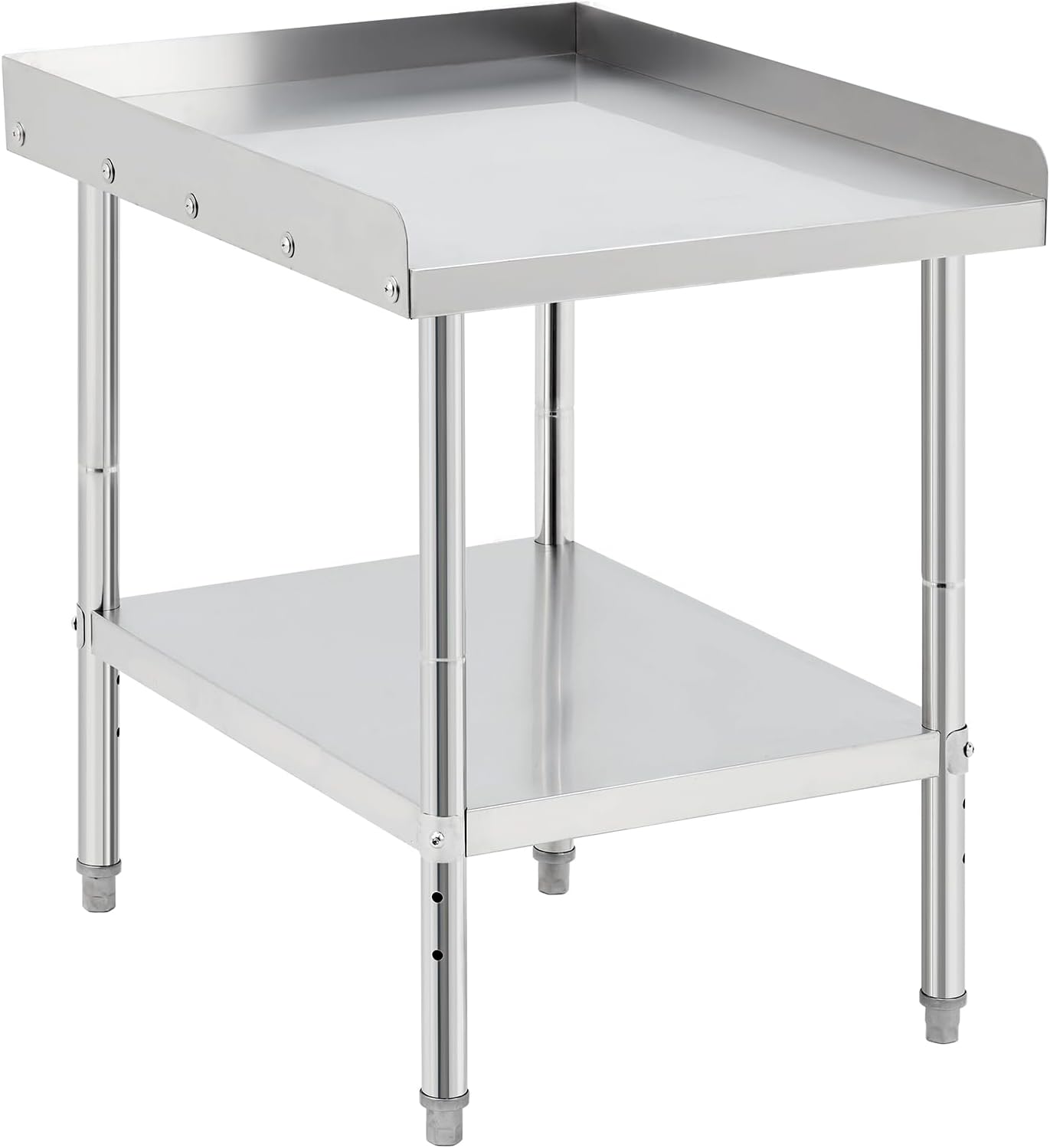GarveeTech Stainless Steel Grill Stand Table - 24x30x30 Inches, 660 LBS Heavy-Duty Capacity, NSF Certified, with 2' Edge Baffle for Home, Commercial Restaurant Kitchen, Hotel