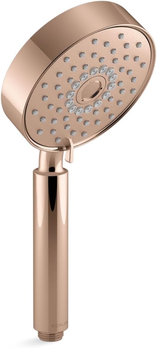 KOHLER 22166-RGD Purist Four-Function Handshower, Handheld Showerhead with 3 Spray Settings, 2.5 GPM, Vibrant Rose Gold