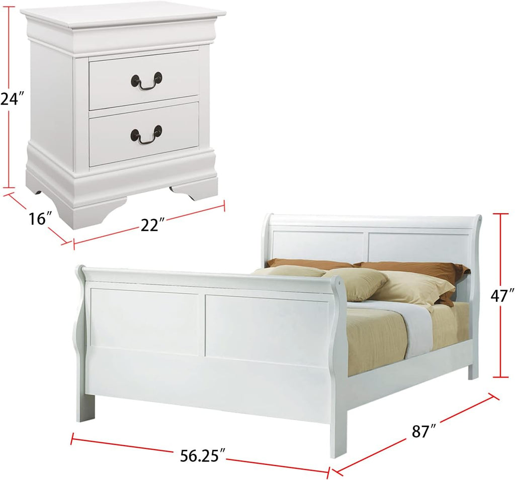 Coaster Louis Philippe Full Bed 5-Piece Set, White