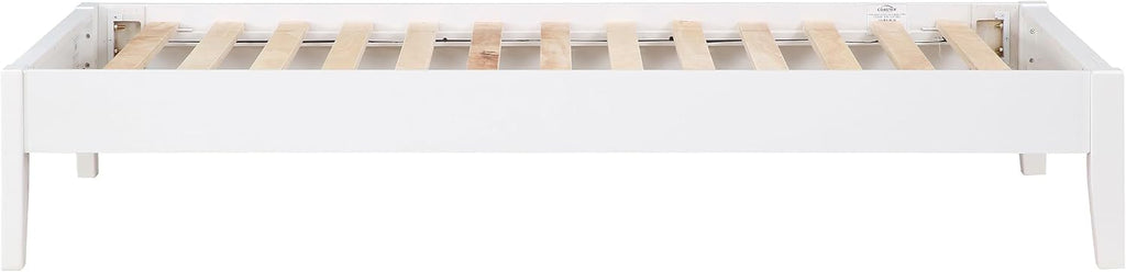Coaster Home Furnishings - Hounslow - Wood - Universal Platform Bed with Fully Slatted Mattress-Ready Design, Contemporary Style and Center Rail - Bedroom - Twin Size - White - 306128T