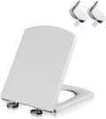Soft Close Toilet Seat with Quick Release Hinge - White PP Material Rounded Design Easy Clean Top Fixing