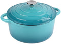 Enameled Cast Iron Soup Pot 26cm for Baking Braiser Cooking 4.5L Saucepan Heavy Braised Pot (Blue)