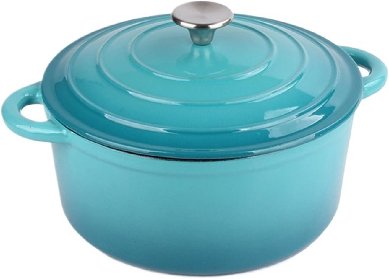 Enameled Cast Iron Soup Pot 26cm for Baking Braiser Cooking 4.5L Saucepan Heavy Braised Pot (Blue)