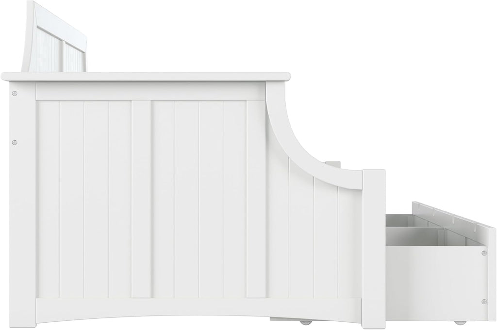AFI Cambridge Twin Wood Daybed with Set of 2 Drawers in White