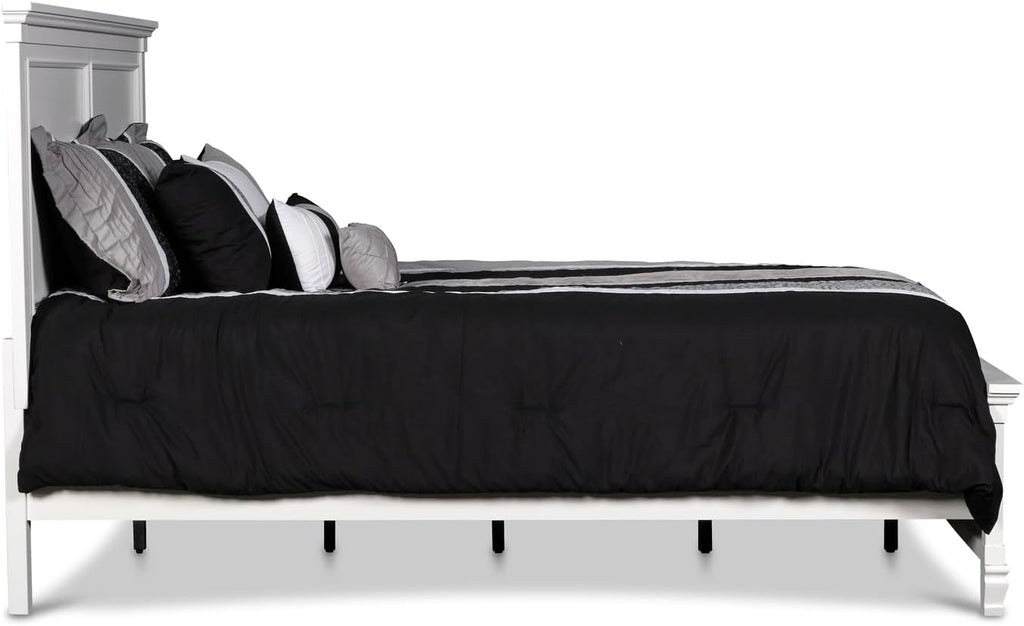 New Classic Furniture Tamarack Wood Queen Bed, White