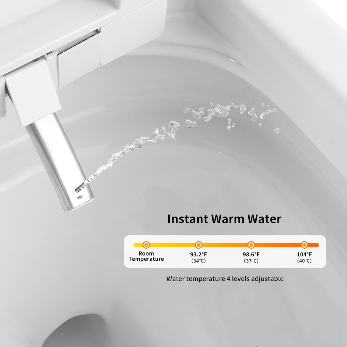 Wekuku Smart Toilet With Bidet One Piece, Auto Flush, Heated Seat, Bubble Wash, Warm Water Dry, Remote Control, Adjustable Temp, White (1 Seat)