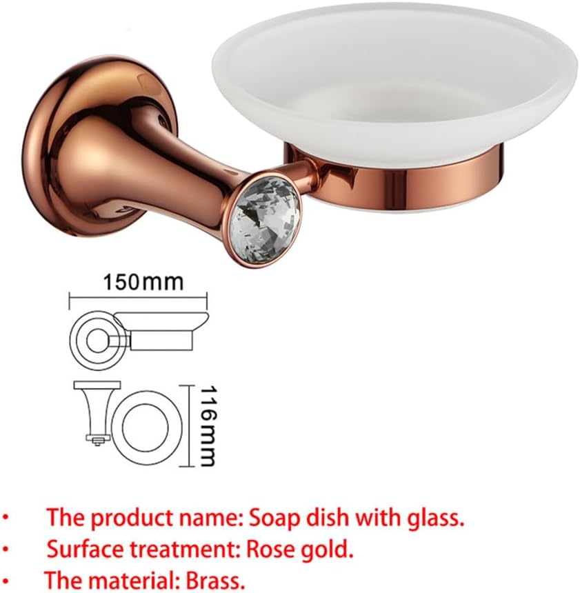 Coat Hook Bathroom Hooks Rose Gold Bathroom Accessories Brass Wall Mounted Toilet Brush Paper Towel Holder Rack Glass Shelf Bath Hardware Set.,Robe Hook(Color:Soap Dish Holder)