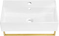 Claire 22' Wall-Mount Bathroom Sink with Brushed Gold Towel Bar