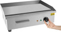 Commercial Electric Griddle, 3000W Countertop Flat Top Griddle, Stainless Steel Teppanyaki Grill w/Iron Cooking Plate, 122-572℉ Adjustable Temp Control