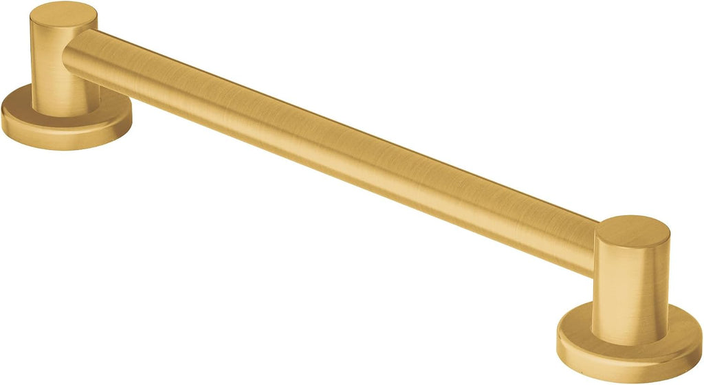 Moen YG0418BG Bathroom Safety 18-Inch Stainless Steel Modern Bathroom Grab Bar, Brushed Gold