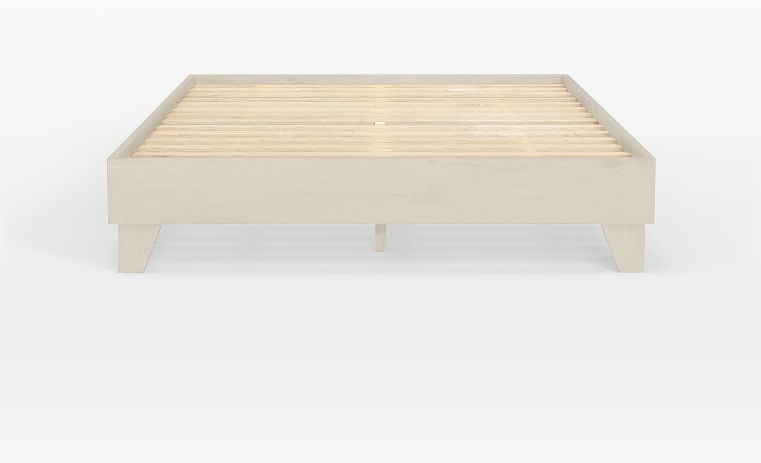 eLuxurySupply Wooden Platform Bed Frame Twin XL Size, White - Low Profile, No Box Spring Needed, Easy Assembly, Wooden Modern Minimalist Style