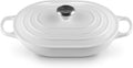 Le Creuset Enameled Cast Iron Signature Oval Casserole with Lid, 3.75 Quart, White