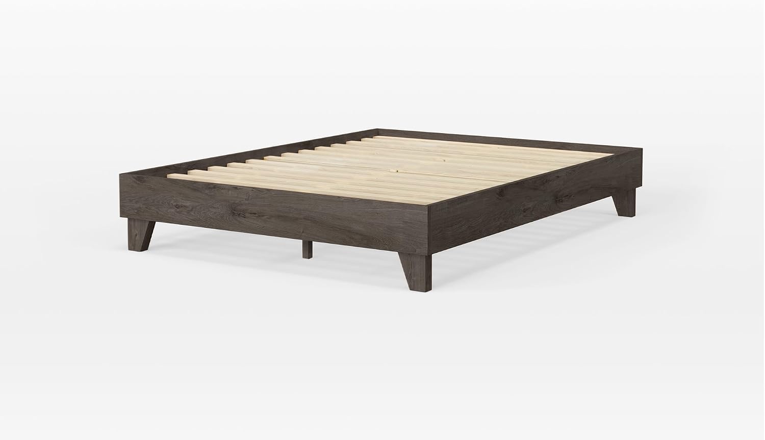 eLuxurySupply Wooden Platform Bed Frame California King Size, Black - Low Profile, No Box Spring Needed, Easy Assembly, Wooden Modern Minimalist Style