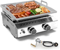 Portable Propane Griddle, 8000BTU Stainless Steel Gas Grill, One-Burner Flat Top Grill for Tailgating, Camping, BBQ, RVs, Patio Cooking