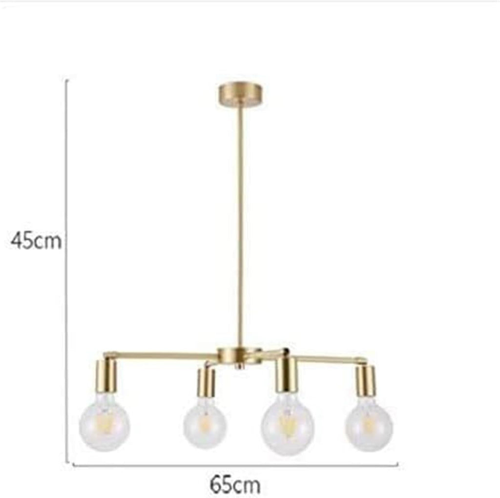 All Copper Restaurant 4 Light Source Modern Minimalist Living Room Bedroom Ceiling Lamp Small Chandelier, Lighting Chandelier