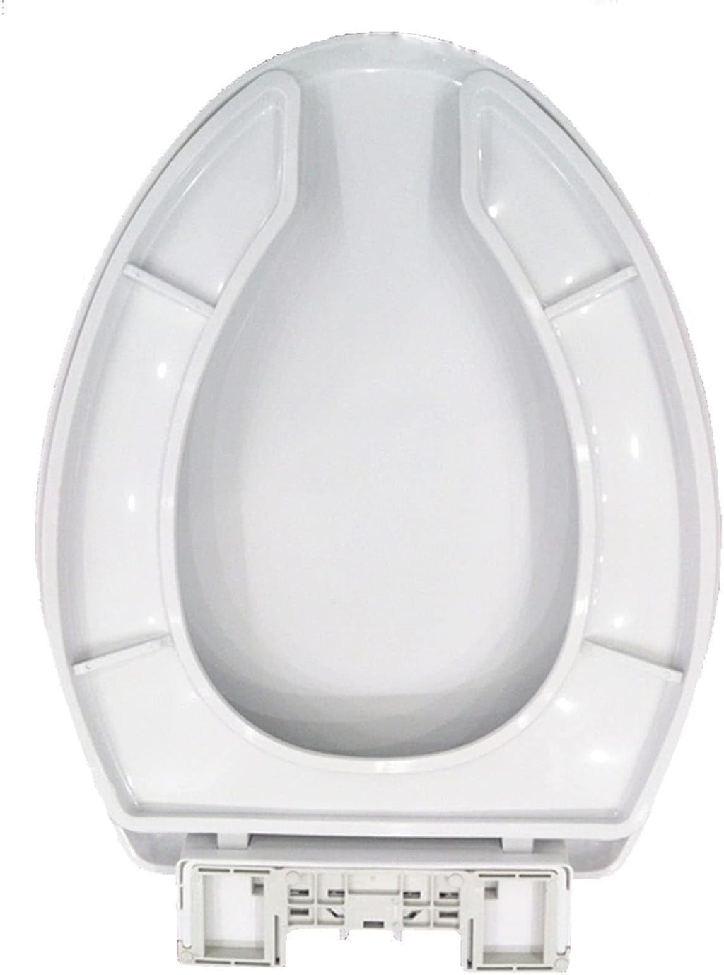 Open Front Elongated Toilet Seat With Soft Close, Quick Release Easy Clean Round Commercial Bathroom Seat