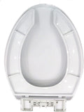 Open Front Elongated Toilet Seat With Soft Close, Quick Release Easy Clean Round Commercial Bathroom Seat