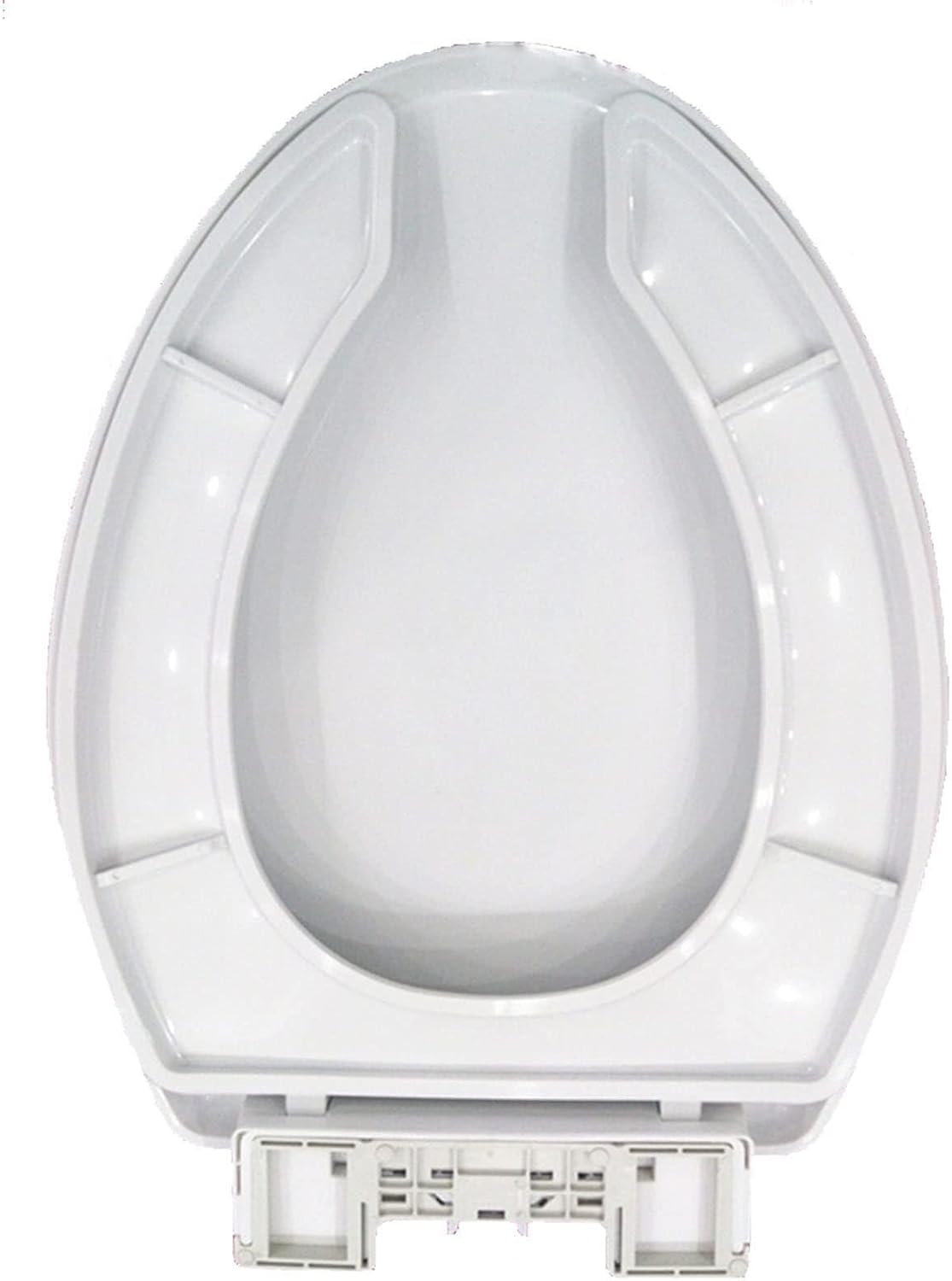 Open Front Elongated Toilet Seat With Soft Close, Quick Release Easy Clean Round Commercial Bathroom Seat