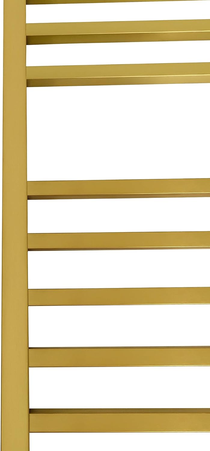 14 Bars Luxury Towel Warmers Wall Mounted Heated Towel Rack, Towel Warmer for Bathroom with Timer & Temperature Multi-Level Adjustable, Hardwired and Plug-in Compatible (Brushed Gold)