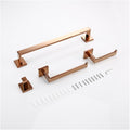 RAHBI Rose Gold Bathroom Accessories Set Wall Mount Shelf Toilet Bath Hardware Paper Holder Towel Bar Rack Rail Rod Robe Hook Hanger Leisurely (Color : 4 Piece Set)