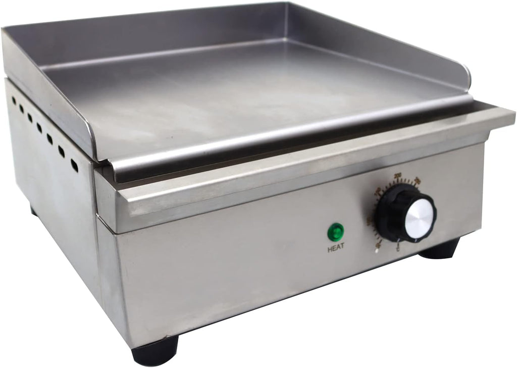 TECHTONGDA 13' Commercial Electric Griddle, Electric Countertop Flat Top Griddle 110V, Restaurant Teppanyaki, Stainless Steel Pancake Steak Grill with Adjustable Temperature 122°F-572°F for Barbecue