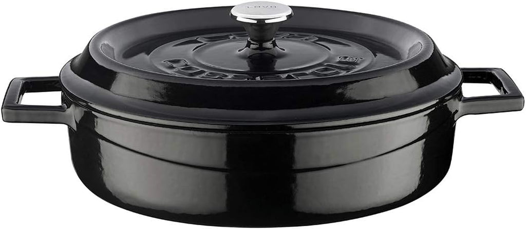 Lava Signature Enameled Cast-Iron Multi-Purpose Braiser Oven - 2-1/2 Quart, Obsidian Black
