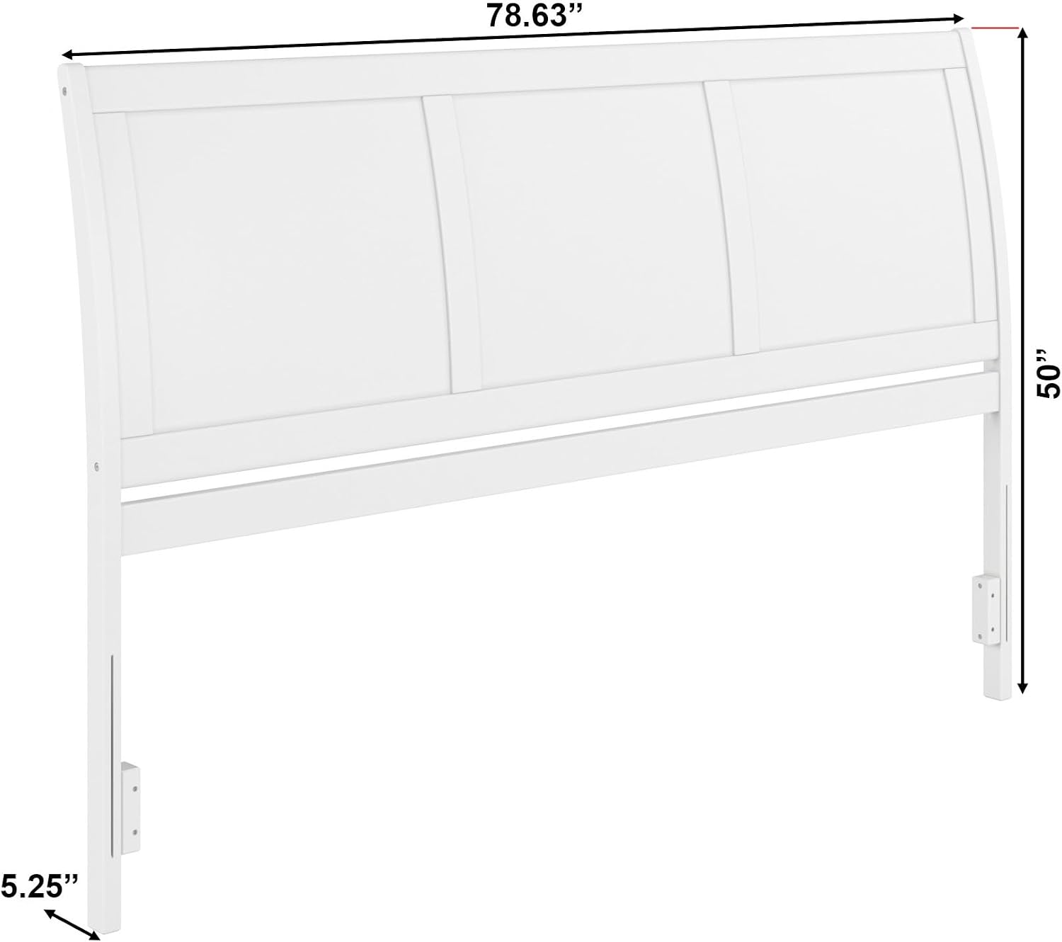 AFI, Portland King Sleigh Solid Wood Panel Headboard, White