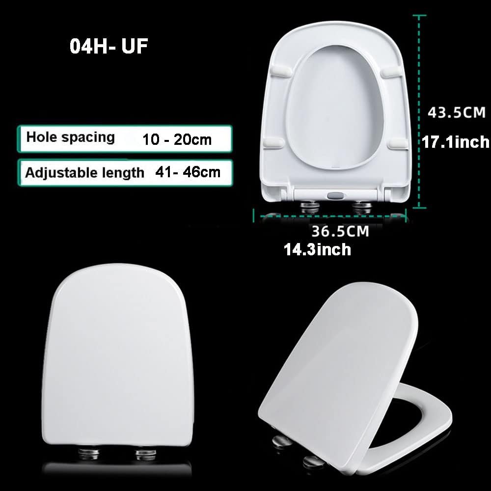 Toilet Seat Round Square Toilet Seat White Soft Close Toilet Seat White Quick Release, Bathrooms Square Toilet Seat Simple Top Fixing, Thickened(36.5 * 43.5cm)