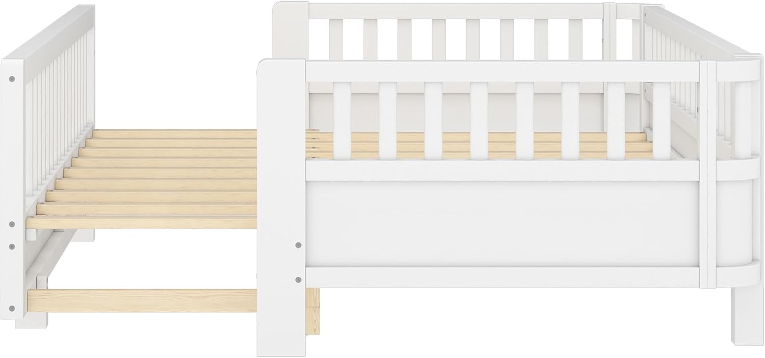 Bellemave Queen Floor Bed or Twin XL Montessori Floor beds for Kids, Twin XL Can Be Converted into a Queen Platform Bed, White