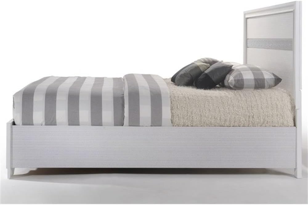 Acme Naima Eastern King Wooden Bed with Storage in White