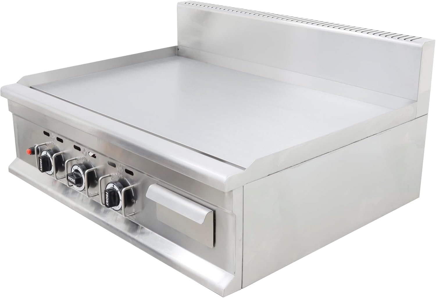 Commercial Stainless Steel LPG Gas Griddle Grill, 35.6' x 21.7' Flat Top Countertop Griddle for Steak, Pancakes & Teppanyaki, 2800Pa, Home & Outdoor Use