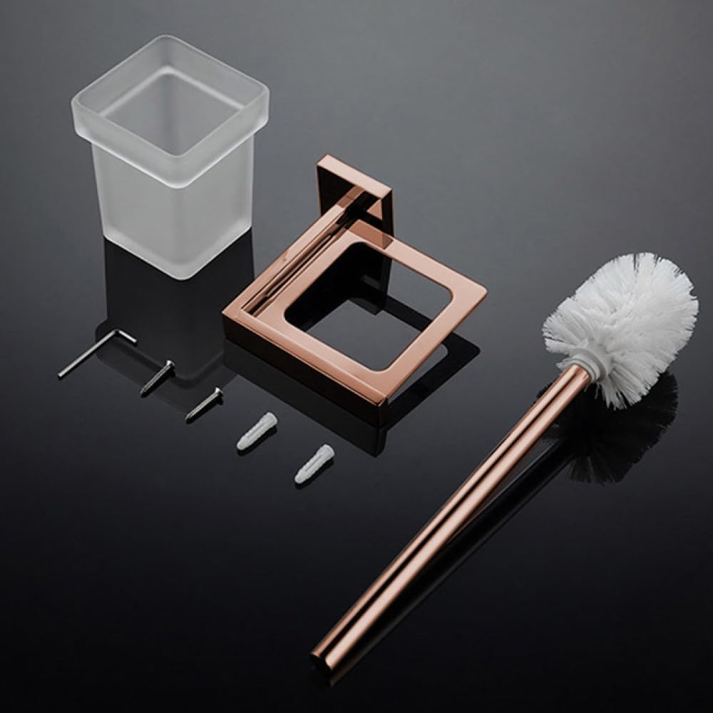 Shiny Polished Rose Gold Bathroom Hardware Accessories Towel Rack Toilet Paper Holder Towel Rail Bar Bathroom Robe Hook,Toilet Brush
