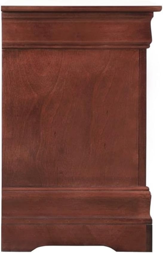 Pemberly Row Set of 2 Twin Sleigh Bed and 2-Drawer Nightstand in Cherry