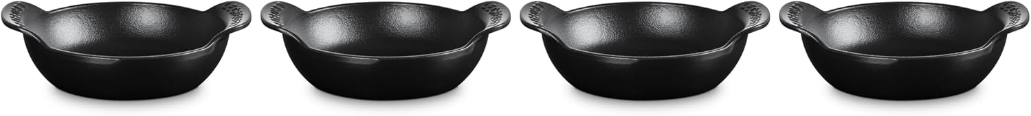 Le Creuset Enameled Cast Iron Gourmand Collection Set of 4 Mini Round Braiser,.3 qt., Matte Black
