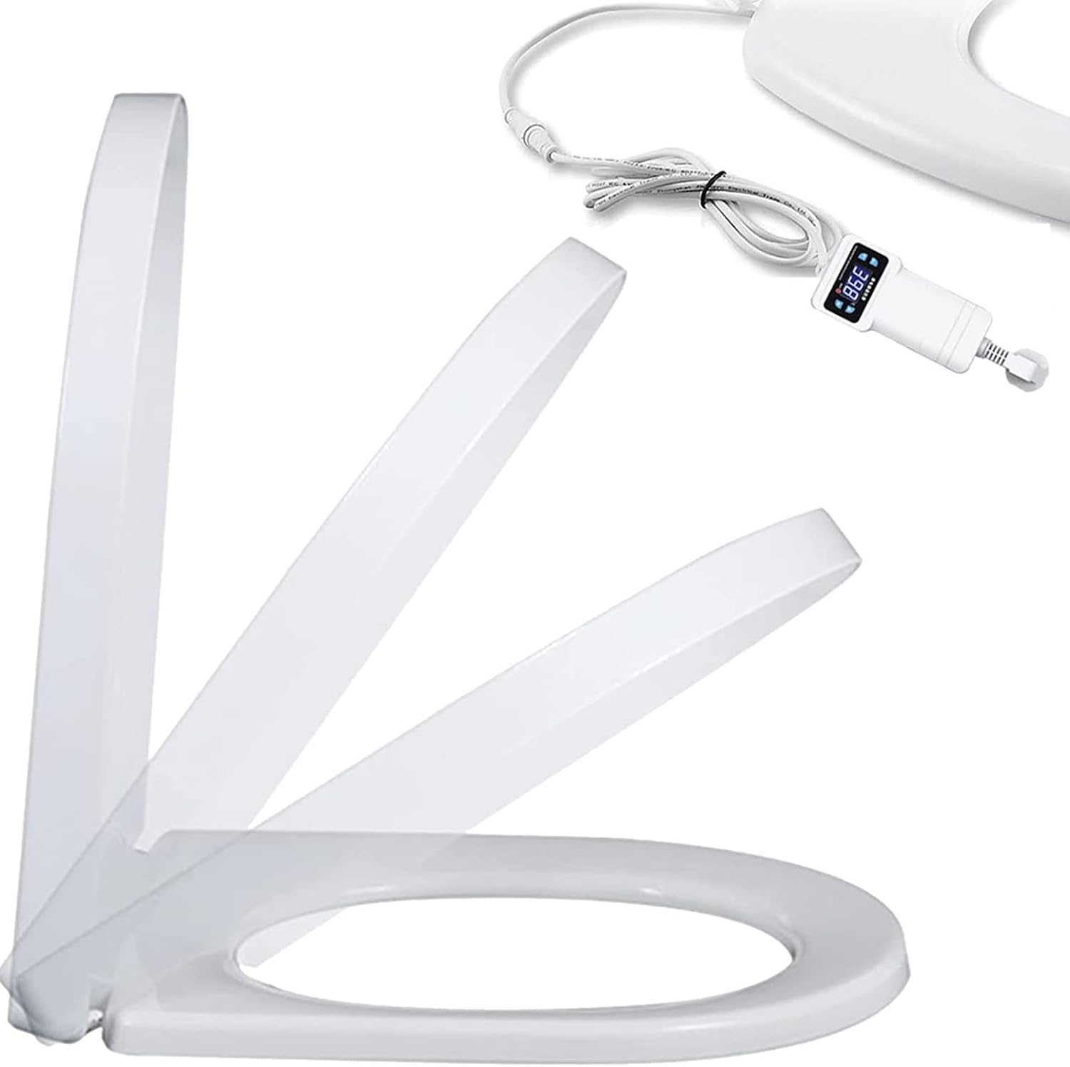 Toilet seat soft close toilet seat Smart Toilet Seat, Electric Bidet Toilet Seat, Heated Seat, Easy Install, Eco Power Save, Heated Toilet Seat Soft Close,Adjustable Temperature 33-48℃, D Shape