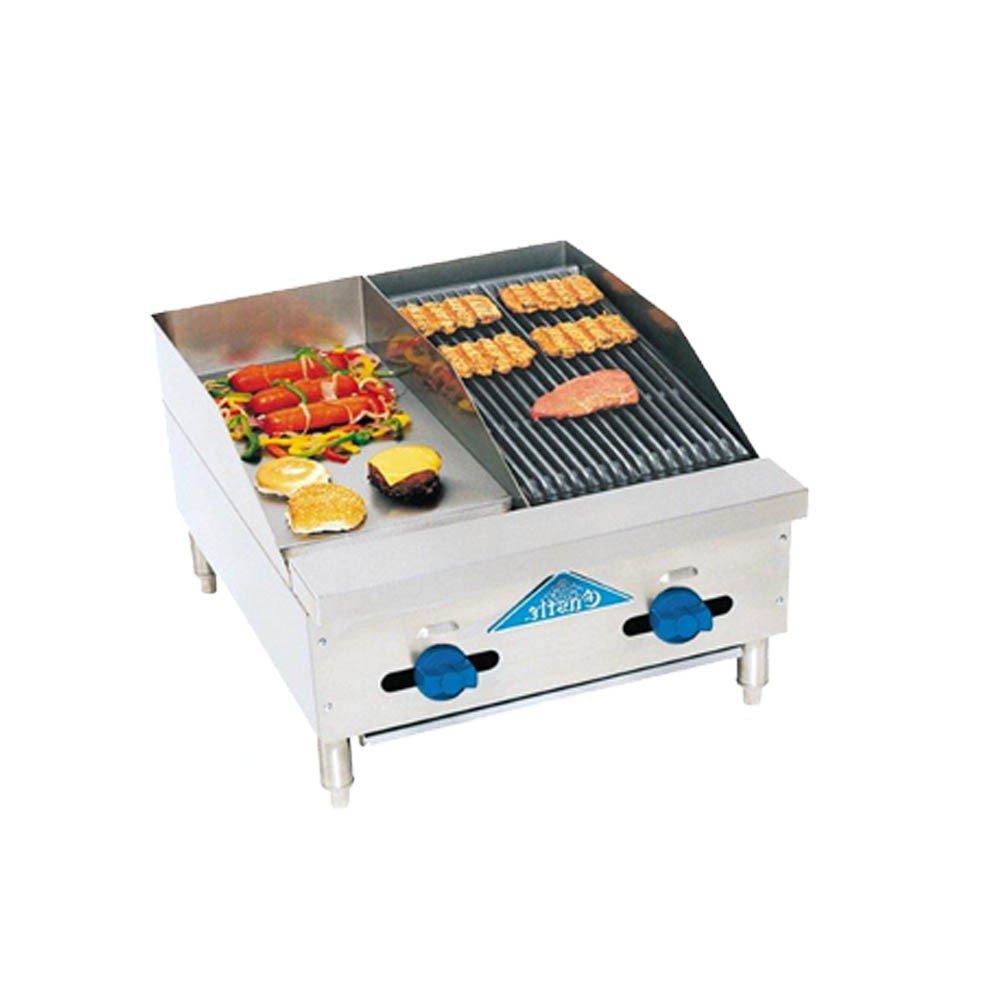 FHP24-12-1RB Gas Radiant Char Broiler & Griddle Combo Unit